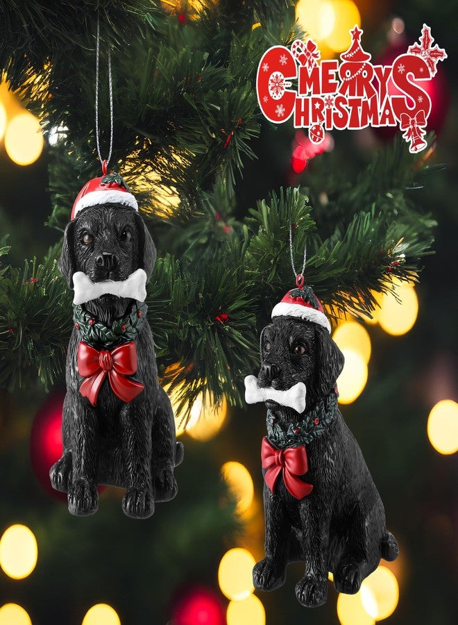 ElectricWise Black Labrador Christmas Ornaments 2025, Lab Retriever Figurine Dog Resin Ornaments for Xmas Tree Decoration, Black Lab Gifts for Men Women Dog Lover - Image 4
